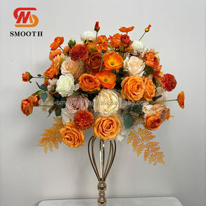 Nuevo diseño de ramo floral artificial para boda, bola de flores naranja para centro de mesa - Product Image 4