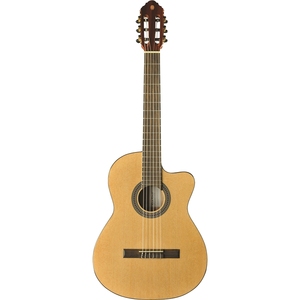 GUITARRAS EKO-VIBRA 150 CW EQ NATURAL, guitarra clásica cortada electrificada HQ, sistema EKO G03, tapa de abeto, parte posterior de caoba - Product Image 2