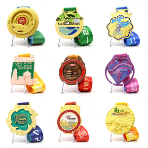 Jolie décoration en métal en alliage de zinc plaqué or fleur trèfle Logo médailles trophées médaille en métal personnalisée - Product Image 6