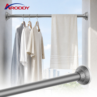 ARODDY Tringle à rideau réglable robuste sans perçage 32 mm 120-240 cm en acier breveté OEM pour balcon et douche – Vente en gros