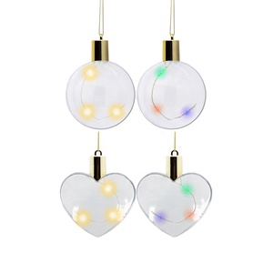 Design fatto da te natale luce LED su misura Logo albero di Natale appendere <span class=keywords><strong>palle</strong></span> a sublimazione LED decorazione di natale palla - Product Image 1