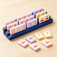106 Gegraveerde Rummy Tegels Acryl Retro Mahjong Familiebijeenkomst Fruit Thema Lucite Gezellige Rummi Kub Spel Leverancier