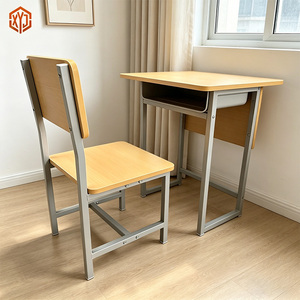 Muebles Escolares, Banco <span class=keywords><strong>de</strong></span> <span class=keywords><strong>Madera</strong></span> para Escuela, Mesa y Silla para Aula <span class=keywords><strong>de</strong></span> Secundaria, Usados - Product Image 6