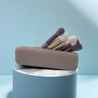 Großhandel Silikon Make-up Taschen Staub dichte Augenbrauen Bleistift Make-up Pinsel Aufbewahrung taschen Mit Reiß verschluss Wasserdichte Reise Kosmetik Taschen