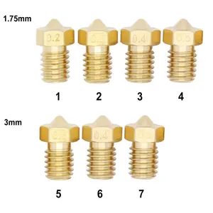 3D 프린터 모든 금속 3DM6 스레드 구리 노즐 노즐 0.2/0.3/0.4/0.5mm 1.75/3mm 소모품