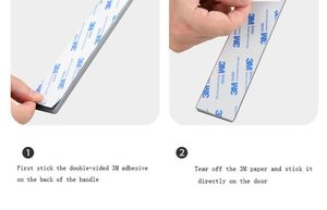 パンチフリー引き戸用粘着ハンドル 窓ガラス キッチン扉 引き戸ハンドル 両面粘着テープ - Product Image 6