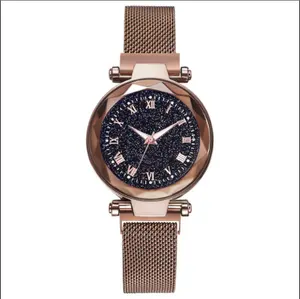 2021 Fashion Women Mesh magnetic Strap Starry Sky Quartz Wrist Purple Watches For Wome