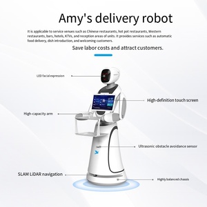 Robot de livraison intelligent en métal, robot de service commercial basé sur Android avec fonction de bienvenue vocale pour restaurants, hôtels, cafétérias - Product Image 2