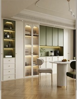 Armoire à vin en verre sur mesure de style français, avec porte vitrée, intégrée avec un porte-bouteilles, pour bar à domicile, vitrine pour villa