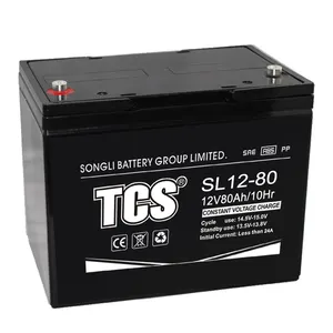TCS SL12-80 80 암페어 헤비 듀티 배터리 가정용 12v 80ah 발전기 납산 배터리