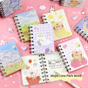 Cartone animato A7 taccuino a spirale con simpatico animale pittura a olio Mini copertina di alto valore materiale di carta studente tascabile blocco note all'ingrosso - Product Image 1