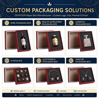 Kotak Hadiah Ramah Lingkungan Bertekstur Merah yang Dapat Disesuaikan, Kemasan Aksesori Modis Berlapis Emas, Papan Keras dengan Laminasi Matt Khusus