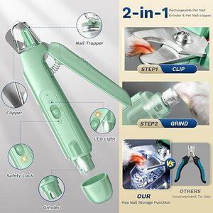 <span class=keywords><strong>Coupe</strong></span>-ongles pour animaux de compagnie 2 en 1, rechargeable par USB, lumière LED, faible bruit, sûr, facile à utiliser, écologique, en acier inoxydable, pour chats - Product Image 4
