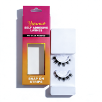 Pas de colle, pas d'eye-liner nécessaire, faux cils faits à la main pré-collés, autocollants, réutilisables, sans cruauté, noirs brillants, maquillage complet des yeux