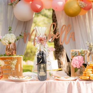 Cellophane Gift Bags 6x18 Inch Clear Wine Bottle <b>Wrap</b> With Twist Ties For Party Favors - Product Image 5