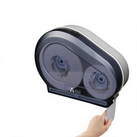 Distributeur mural double de papier toilette AOLQ en ABS transparent avec serrure pour salles de bain commerciales