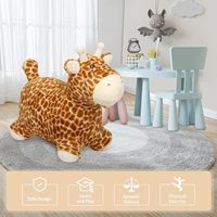 Jouets rebondissants de girafe pour 1 fille de 2 ans, trémie en peluche pour tout-petits, monter sur un videur gonflable en caoutchouc pour animaux