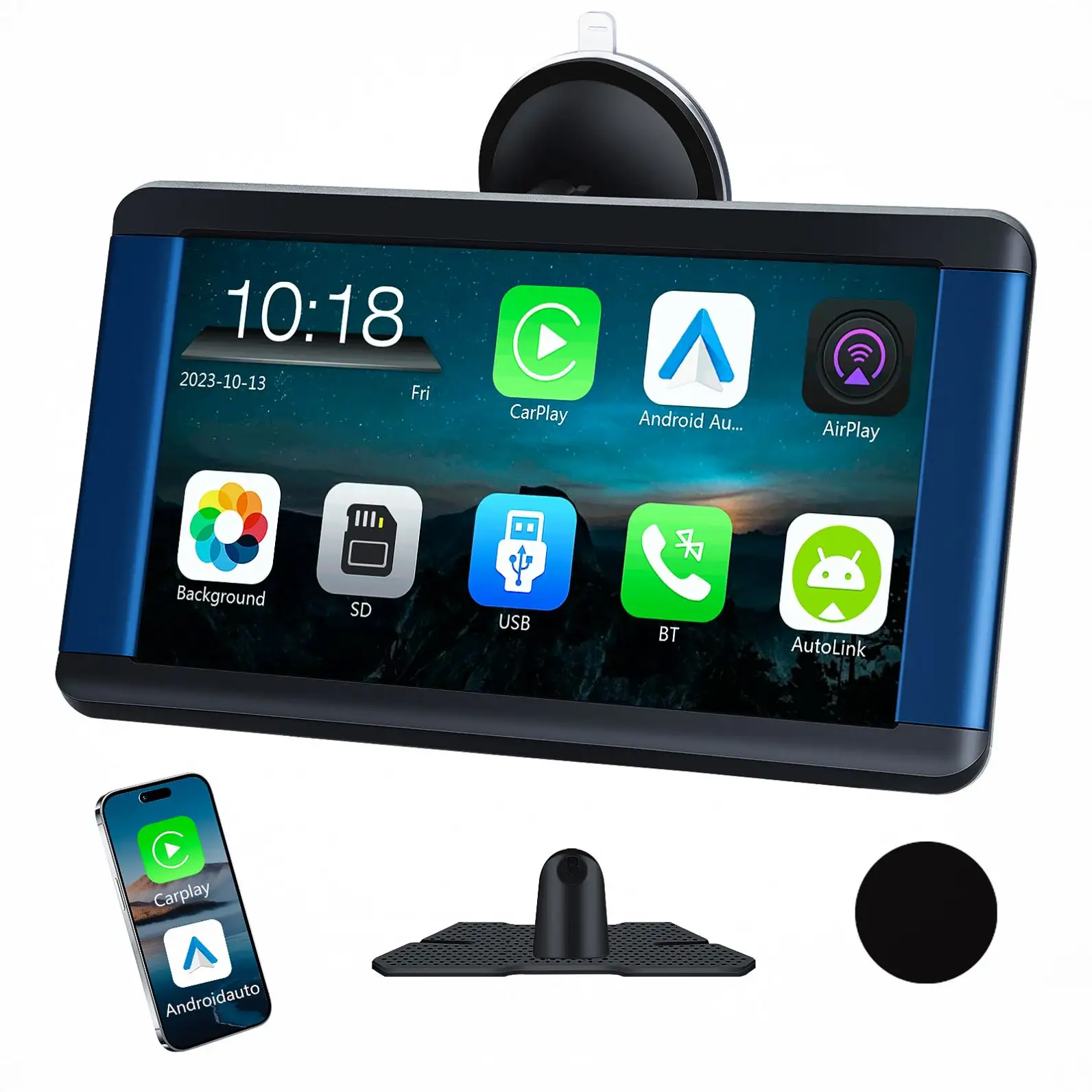 7 pouces sans fil CarPlay moniteur IPS écran Android Auto écran tactile WIFI FM BT 5.0 rétroviseur Dash Cam lecteur multimédia AUX