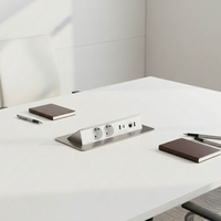 Prise de table rotative pneumatique multimédia avec 2 prises USB A+C et ports de courant faible, IP44, alliage d'aluminium, prise EU