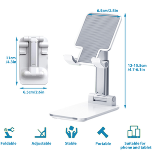 Giá đỡ điện thoại di động đa năng, có thể gập lại, thu gọn, điều chỉnh được, để bàn, dùng được cho điện thoại thông minh, máy tính bảng - Product Image 3