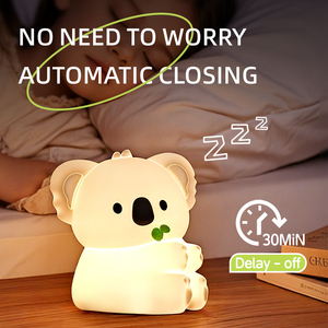 Tap Control Cute Seven-Color Cartoon <span class=keywords><strong>Koala</strong></span> Night Light 1200mAh Rechargeable Soft Silicone Sleeping Lamp avec 30 Min Timing - Product Image 5