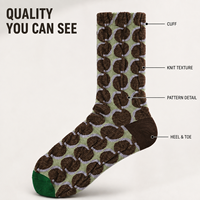 Chaussettes personnalisées OEM pour adultes, collection automne – Polyester/Nylon/Coton/Fibre de bambou/Laine, sans coutures, résistantes aux déchirures, imprimées sur toute la surface