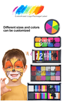 KHY 6 couleurs UV néon OEM, peinture corporelle pour enfants à base d'eau, maquillage pour la peau, peinture fluorescente pour le visage, kit de palette de peinture DIY qui brille dans le noir