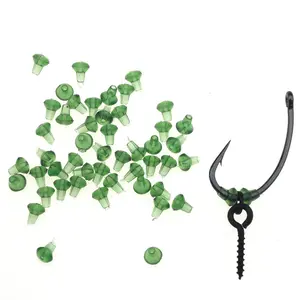 TOPIND 50pcs/bag Carp Fishing Hook Stops Beads Accessories Stopper Green Black Carp Fishing Hair Ronnie Rig Pop UP