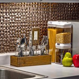 Ahşap mutfak eşyası tutucu dekoratif rustik <span class=keywords><strong>Mason</strong></span> kavanoz masa düzenlemeleri - Product Image 3