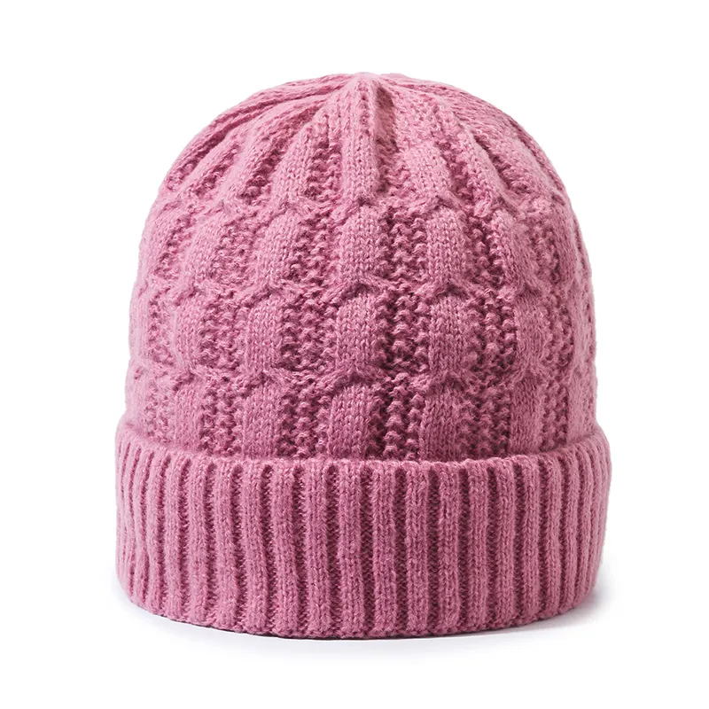 Katı renk akrilik yetişkin bayan şapka örme kasketleri kış bere örgü bere jakarlı kış bere 100% şapka