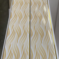 Feuille de PVC à motif de ligne argentée ondulée de 200 mm pour la décoration intérieure des plafonds, estampage à chaud