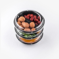 Boîte d'emballage transparente en PET pour produits frais, conteneur à clapet ventilé pour fruits (fraises, myrtilles) pour la vente au détail et les fournisseurs