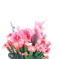 Autocollants fleurs magnifiques en 3d, étiquette cadeau fait à la main, pour la fête des mères, pop-up, pour fabrication de cartes, 50 pièces