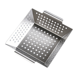 Panier de cuisson rectangulaire en acier inoxydable robuste Pinnovo, argenté, compatible lave-vaisselle, pour grillades et légumes - Product Image 5