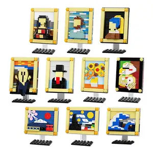World Paintings Building Block Set Home Ornaments 3D Assembly Toys Educational Puzzle Toys Christmas gifts