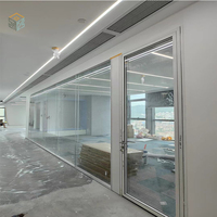 Mur de séparation en verre transparent à double vitrage à bas prix fabricant de mur de séparation de bureau insonorisé