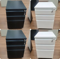 Armoire de classement mobile à trois tiroirs multicolore, armoire mobile A4, armoire de classement en acier et armoire de rangement de bureau