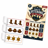 Boletos de Lotería con Diseño Personalizado de Temática Militar, Impresión Offset, Tres Ventanas, Sistema de Desprendimiento Fácil para Recaudación de Fondos