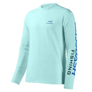 Upf 50+ Sun Protection Moisture Wicking Polyester Fishing wear Men's Long Sleeve Uv Fishing Shirts