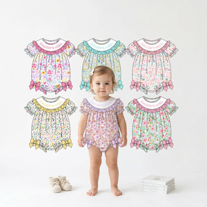 DADDY'S GIRL Mono floral con volantes para bebés y niñas, ropa a juego para niños - Product Image 1