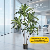 Plantes et verdure artificielles de qualité supérieure, 4 pieds, plante Dracaena marginata, arbre artificiel hyper-réaliste pour la décoration du salon