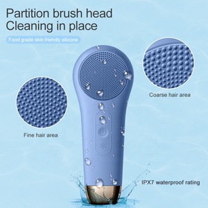 Brosse nettoyante faciale vibrante électrique en silicone OEM, étanche IPX7, <span class=keywords><strong>appareil</strong></span> de nettoyage des <span class=keywords><strong>pores</strong></span> portable <span class=keywords><strong>pour</strong></span> hommes et femmes - Product Image 2