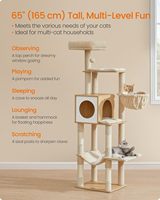 Arbre à chat, condo multi-niveaux avec grotte, panier, hamac, pompon, poteaux à gratter, jaune amande UPCT118Y01