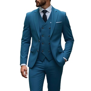 Costume de cérémonie trois pièces pour <span class=keywords><strong>homme</strong></span>, décontracté, pour marié, <span class=keywords><strong>mariage</strong></span>, simple boutonnage, en laine peignée, double boutonnage, <span class=keywords><strong>gilet</strong></span>, ensemble 3 pièces - Product Image 1