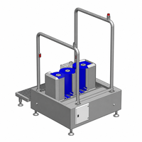 Station d'hygiène industrielle automatique pour la désinfection des semelles et des empeignes des bottes dans les abattoirs et les boulangeries