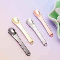 Vente chaude en stock luxueux 58mm en alliage de zinc crème pour le visage cuillère Mini or argent cosmétiques spatule