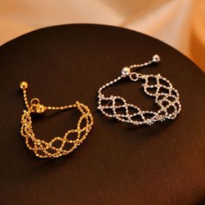 Qunlvsheng S925 Sterling Silver Flower <b>Ring</b> <b>Adjustable</b> With Beads Women's Jewelry Gift - Product Image 2