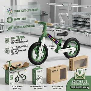 Bicicleta de Equilibrio para Bebés TRYCO CHASER con Luces LED de Colores Activadas por Movimiento, Marco de Nailon de 12 Pulgadas, Neumático Todoterreno, Capacidad de Carga de 70 kg - Product Image 2