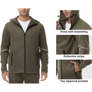 Ensemble de survêtement 2 pièces Rdruko pour homme – Ensemble de jogging athlétique décontracté avec capuche entièrement zippée, coupe-vent, idéal pour la gym et l'entraînement - Product Image 5