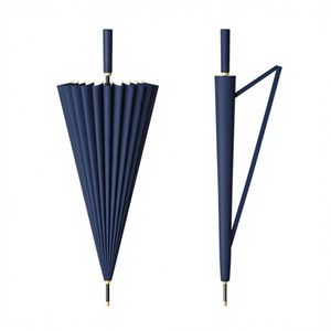 Parapluie automatique à poignée en cuir, 24 baleines, tissu 190T, diamètre 115 cm, avec logo personnalisé, pour les trajets quotidiens, les voyages et la promotion de marque - Product Image 4